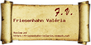 Friesenhahn Valéria névjegykártya